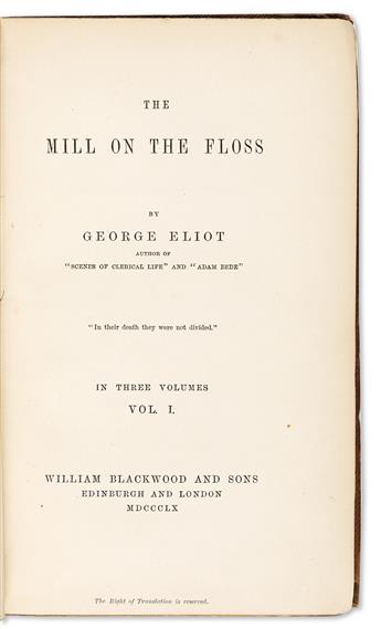 Eliot, George [aka Mary Ann Evans] (1819-1880) The Mill on the Floss.